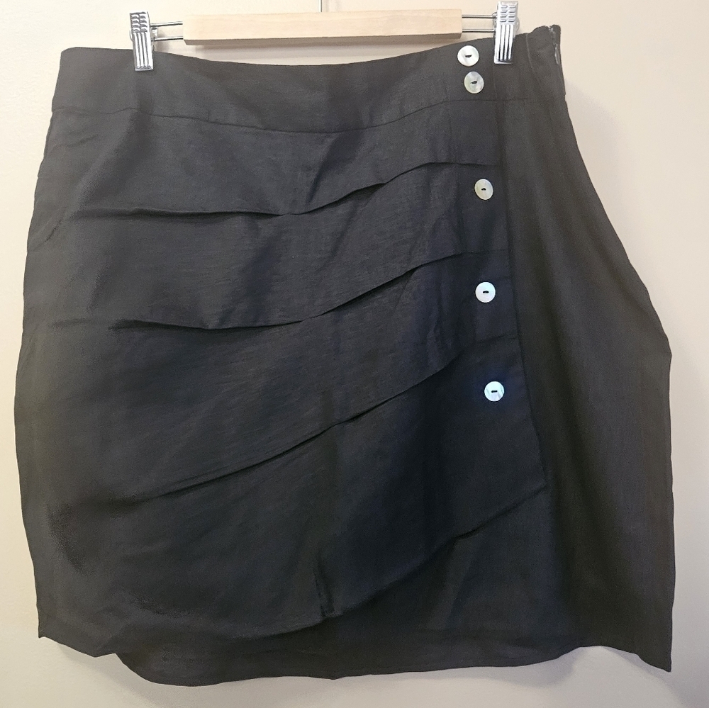 NWT Forever 21 Plus Women's Size XXL Linen Blend Black Skirt
